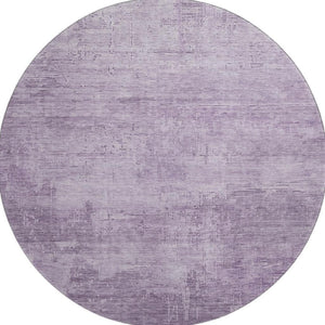 HomeRoots 8' Lavender and Purple Abstract Round Rug - Washable, UV Protected, Stain Resistant for Modern Spaces 696077