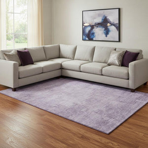 HomeRoots 8' X 10' Abstract Lavender and Purple Area Rug - Washable, UV Protected, Stain Resistant Comfort 696078