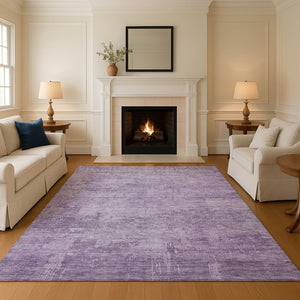 HomeRoots 8' X 10' Abstract Lavender and Purple Area Rug - Washable, UV Protected, Stain Resistant Comfort 696078