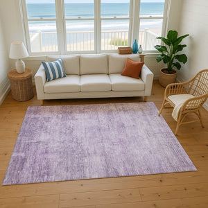 HomeRoots 8' X 10' Abstract Lavender and Purple Area Rug - Washable, UV Protected, Stain Resistant Comfort 696078