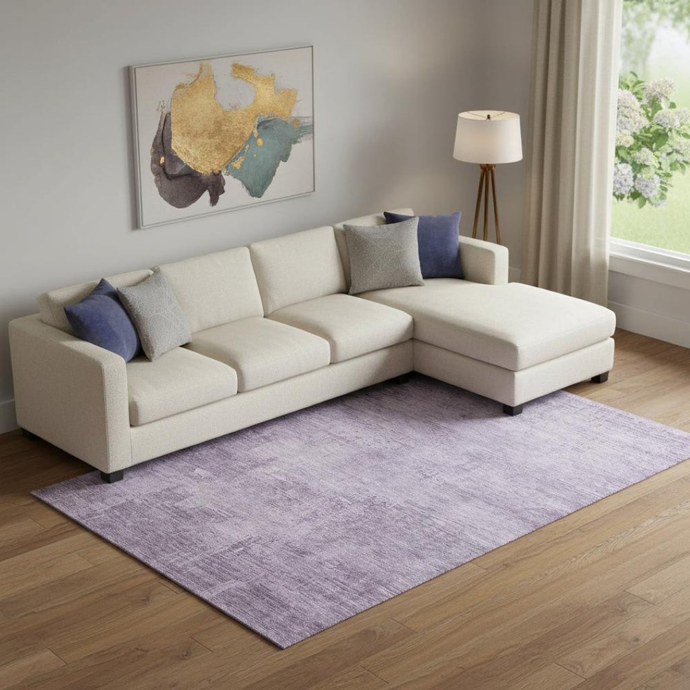 HomeRoots 10' X 14' Lavender & Purple Modern Abstract Washable Area Rug with UV Protection for High Traffic 696080