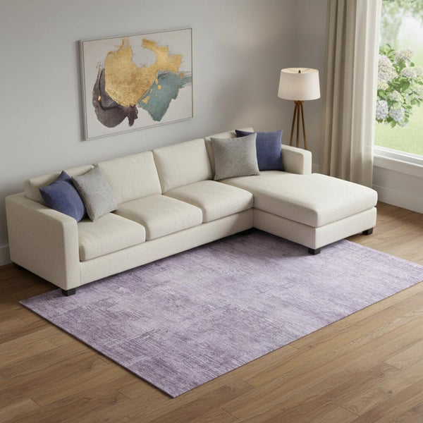 HomeRoots 10' X 14' Lavender & Purple Modern Abstract Washable Area Rug with UV Protection for High Traffic 696080