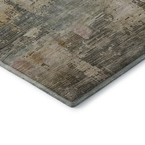 HomeRoots 8' X 10' Sage Gold Beige Abstract Washable Area Rug - Stylish, Durable, UV Protected & Easy Care 696090