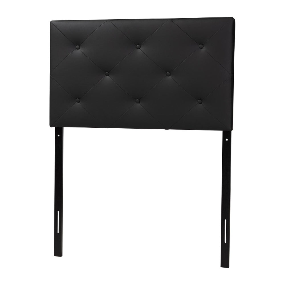 Baxton Studio Baxton Modern Twin Upholstered Headboard with Button-Tufted Design for Chic Bedroom Makeover Black BBT6431-Black-Twin HB