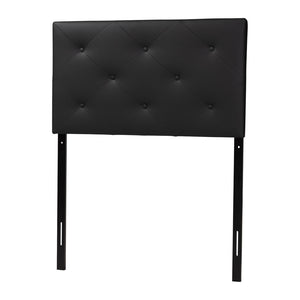 Baxton Studio Baxton Modern Twin Upholstered Headboard with Button-Tufted Design for Chic Bedroom Makeover Black BBT6431-Black-Twin HB