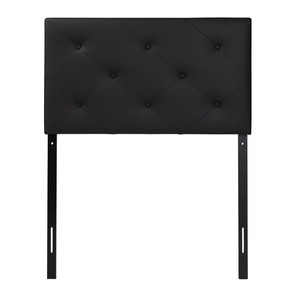 Baxton Studio Baxton Modern Twin Upholstered Headboard with Button-Tufted Design for Chic Bedroom Makeover Black BBT6431-Black-Twin HB