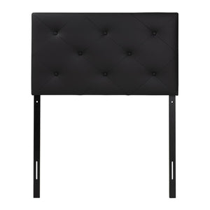 Baxton Studio Baxton Modern Twin Upholstered Headboard with Button-Tufted Design for Chic Bedroom Makeover Black BBT6431-Black-Twin HB