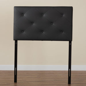 Baxton Studio Baxton Modern Twin Upholstered Headboard with Button-Tufted Design for Chic Bedroom Makeover Black BBT6431-Black-Twin HB