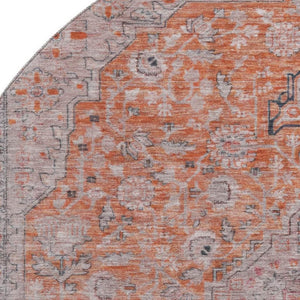 HomeRoots 8' Vibrant Floral Medallion Round Rug – Washable, UV-Protected, Durable Design for Busy Homes 696119