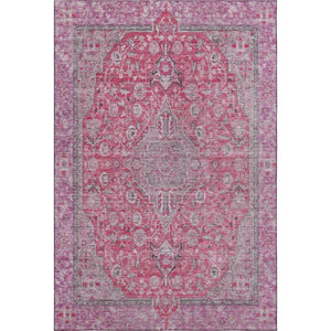HomeRoots 10' X 14' Pink Mauve Floral Medallion Area Rug - Durable, Stain-Resistant & UV Protected Design 696128