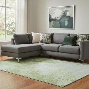 HomeRoots 8' X 10' Artichoke Green & Ivory Abstract Area Rug - Washable, UV Resistant, Perfect for High-Traffic Spaces 696144