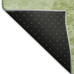 HomeRoots 8' X 10' Artichoke Green & Ivory Abstract Area Rug - Washable, UV Resistant, Perfect for High-Traffic Spaces 696144