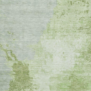 HomeRoots 8' X 10' Artichoke Green & Ivory Abstract Area Rug - Washable, UV Resistant, Perfect for High-Traffic Spaces 696144