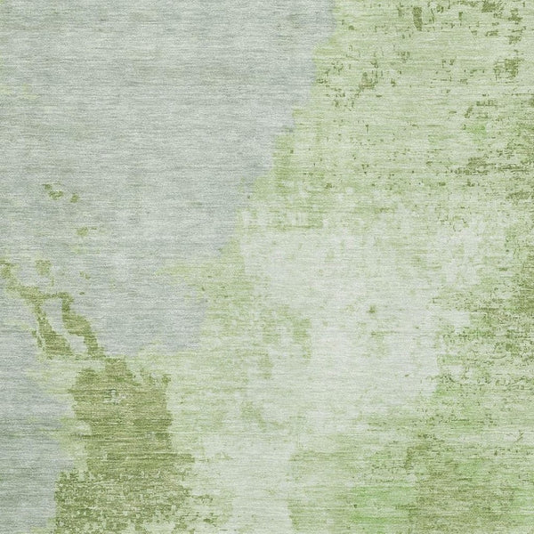 HomeRoots 8' X 10' Artichoke Green & Ivory Abstract Area Rug - Washable, UV Resistant, Perfect for High-Traffic Spaces 696144