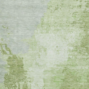 HomeRoots 9' X 12' Artichoke Green Abstract Area Rug – Durable, Washable, UV-Protected, Perfect for Homes! 696145
