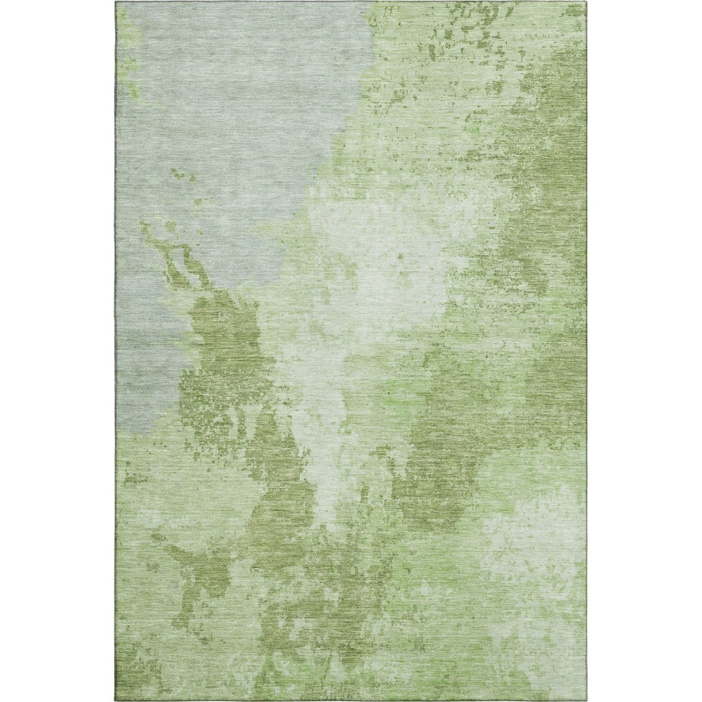 HomeRoots 10' Artichoke Green & Ivory Abstract Washable Area Rug - UV Protected, Stain Resistant & Soft Texture 696146