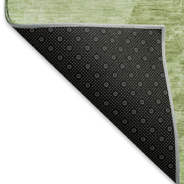 HomeRoots 10' Artichoke Green & Ivory Abstract Washable Area Rug - UV Protected, Stain Resistant & Soft Texture 696146