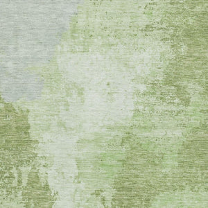 HomeRoots 10' Artichoke Green & Ivory Abstract Washable Area Rug - UV Protected, Stain Resistant & Soft Texture 696146