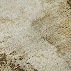 HomeRoots 8' X 10' Stylish Brown Beige Gray Abstract Area Rug - Washable, UV Protected, Durable for Homes 696150