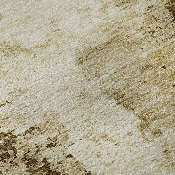 HomeRoots 8' X 10' Stylish Brown Beige Gray Abstract Area Rug - Washable, UV Protected, Durable for Homes 696150