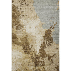 HomeRoots 8' X 10' Stylish Brown Beige Gray Abstract Area Rug - Washable, UV Protected, Durable for Homes 696150
