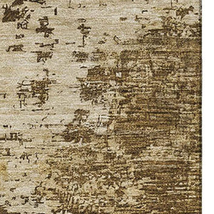 HomeRoots 10' Brown Beige and Gray Abstract Washable Area Rug - UV Protected, Non-Slip, Perfect for High-Traffic Areas 696152