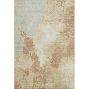 HomeRoots 10' X 14' Coral Ivory Beige Abstract Area Rug – Washable, UV Protected, Durable, Modern Design 696158