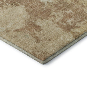 HomeRoots 10' X 14' Coral Ivory Beige Abstract Area Rug – Washable, UV Protected, Durable, Modern Design 696158