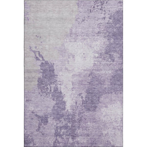 HomeRoots 5' X 8' Abstract Area Rug in Plum & Lavender - Washable, UV-Protected, Stylish for Kids & Pets! 696160