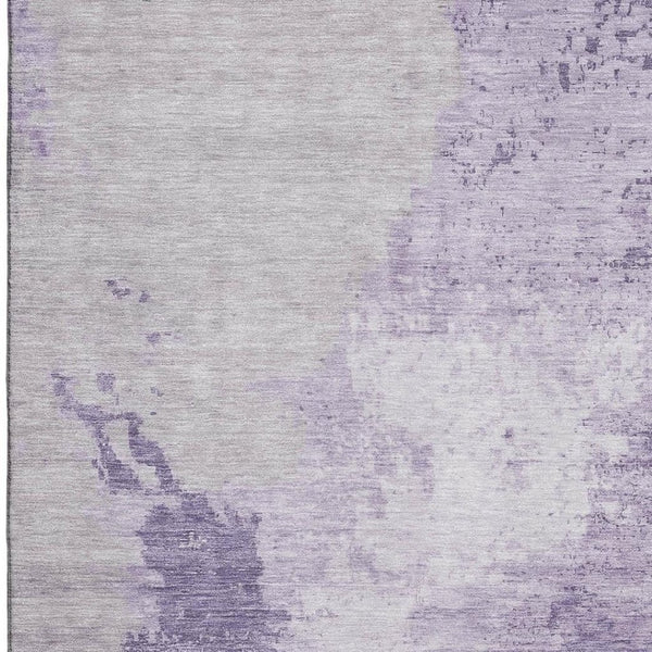 HomeRoots 5' X 8' Abstract Area Rug in Plum & Lavender - Washable, UV-Protected, Stylish for Kids & Pets! 696160