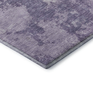 HomeRoots 8' Plum and Lavender Abstract Round Rug - Washable, UV Protected, Perfect for High-Traffic Areas 696161