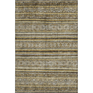 HomeRoots 8' X 10' Striped Washable Area Rug - Durable, UV-Protected, Stylish Design for Homes with Kids & Pets 696168