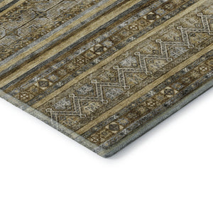 HomeRoots 8' X 10' Striped Washable Area Rug - Durable, UV-Protected, Stylish Design for Homes with Kids & Pets 696168