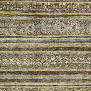 HomeRoots 8' X 10' Striped Washable Area Rug - Durable, UV-Protected, Stylish Design for Homes with Kids & Pets 696168