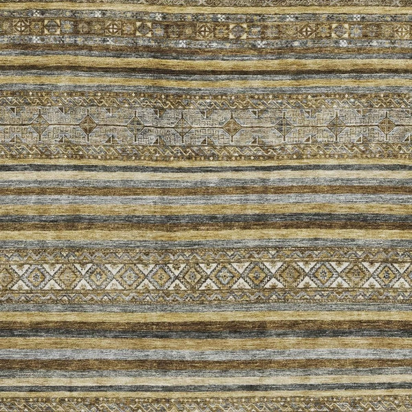 HomeRoots 8' X 10' Striped Washable Area Rug - Durable, UV-Protected, Stylish Design for Homes with Kids & Pets 696168