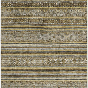 HomeRoots 8' X 10' Striped Washable Area Rug - Durable, UV-Protected, Stylish Design for Homes with Kids & Pets 696168