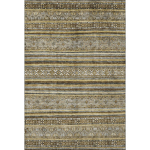 HomeRoots 9' X 12' Washable Striped Area Rug - Durable, Stain-Resistant, UV Protected for Modern Living Spaces 696169