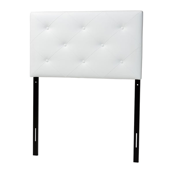 Baxton Studio Baxton Modern Twin Upholstered Headboard with Button-Tufted Design for Chic Bedroom Makeover Baltimore White BBT6431-White-Twin HB