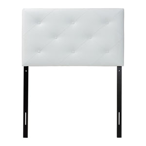 Baxton Studio Baxton Modern Twin Upholstered Headboard with Button-Tufted Design for Chic Bedroom Makeover Baltimore White BBT6431-White-Twin HB