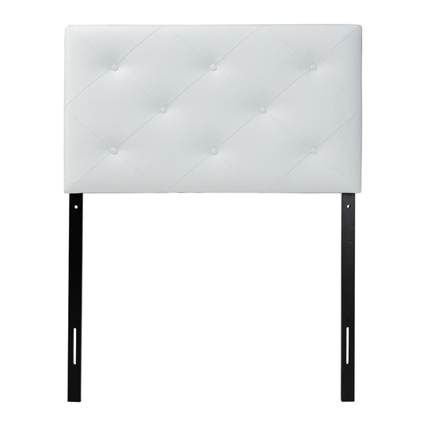 Baxton Studio Baxton Modern Twin Upholstered Headboard with Button-Tufted Design for Chic Bedroom Makeover Baltimore White BBT6431-White-Twin HB