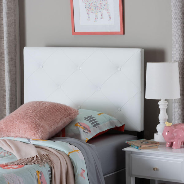 Baxton Studio Baxton Modern Twin Upholstered Headboard with Button-Tufted Design for Chic Bedroom Makeover Baltimore White BBT6431-White-Twin HB
