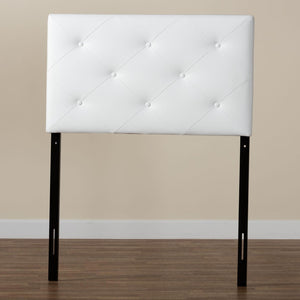 Baxton Studio Baxton Modern Twin Upholstered Headboard with Button-Tufted Design for Chic Bedroom Makeover Baltimore White BBT6431-White-Twin HB