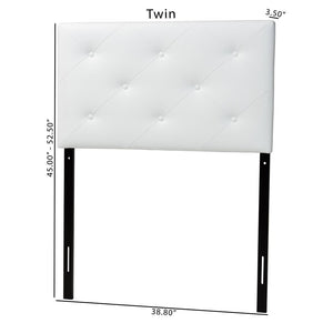 Baxton Studio Baxton Modern Twin Upholstered Headboard with Button-Tufted Design for Chic Bedroom Makeover Baltimore White BBT6431-White-Twin HB