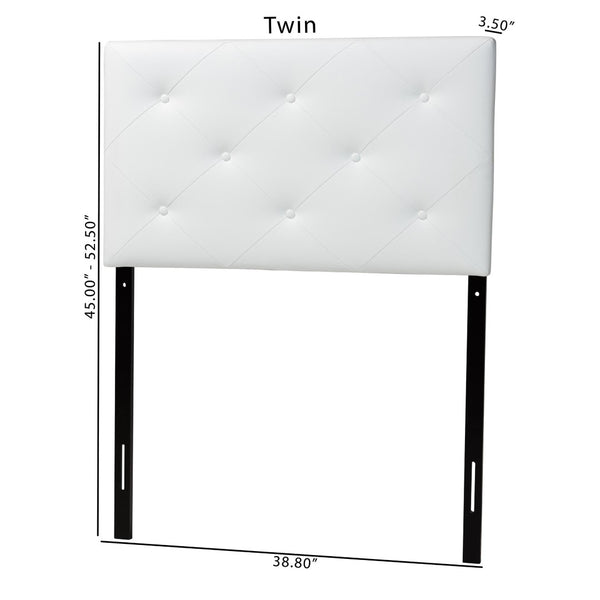 Baxton Studio Baxton Modern Twin Upholstered Headboard with Button-Tufted Design for Chic Bedroom Makeover Baltimore White BBT6431-White-Twin HB