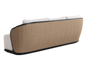 Sunpan BORA Sofa - Luxurious Louis Cream Outdoor Seat with Elegant Wicker Design & Weather-Resistant Comfort 111864V