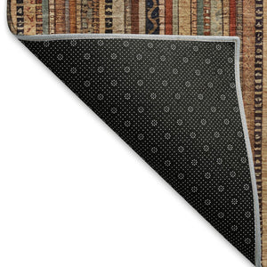 HomeRoots 10' X 14' Soft Washable Area Rug in Rust, Taupe & Gray – Stain Resistant, UV Protected, Non-Slip Design 696224