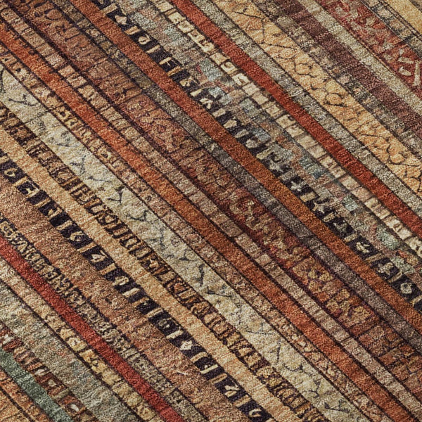 HomeRoots 10' X 14' Soft Washable Area Rug in Rust, Taupe & Gray – Stain Resistant, UV Protected, Non-Slip Design 696224