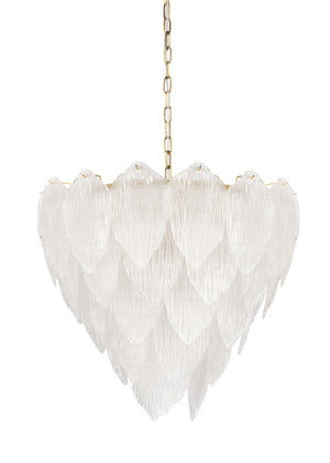 Chelsea House Soho Antique Brass 9-Light Chandelier With Frosted Glass Accents, 56" Chain, Timeless Elegant Glow 69623