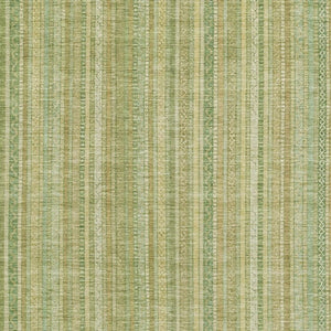 HomeRoots 8' X 10' Artichoke Green & Gold Striped Washable Area Rug with UV Protection for High-Traffic Spaces 696234