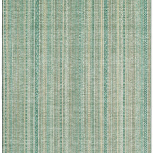 HomeRoots 5' X 8' Washable Aqua Beige Teal Striped Area Rug – Stylish, UV-Protected, Durable & Easy Care! 696238